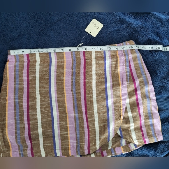 Free People Catalina Stripe Skort Brown/purple/ White Cotton Skort Mini NWT. - Picture 5 of 12